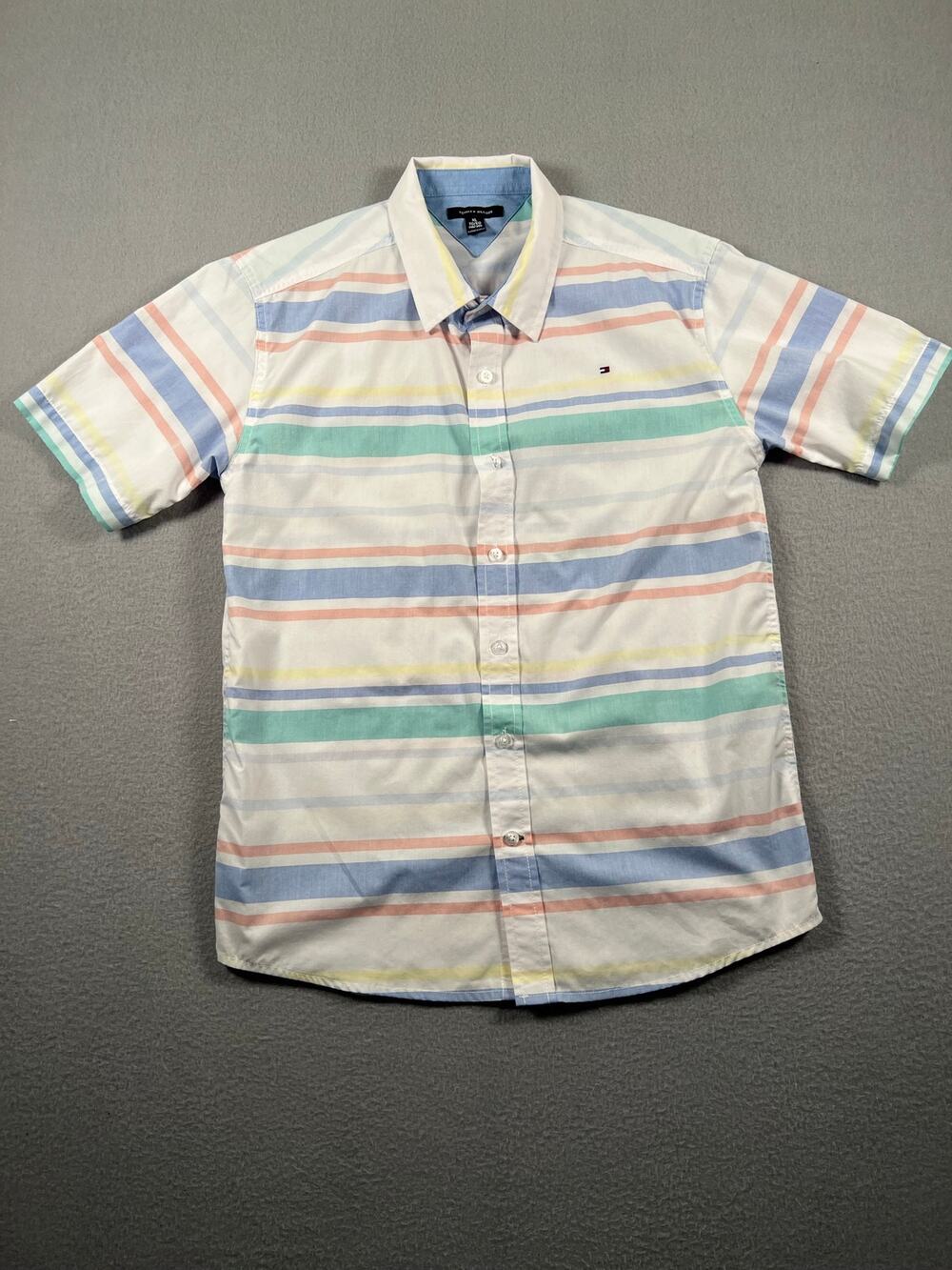 Tommy Hilfiger Pastel Striped Button Down Shirt XL 18/20